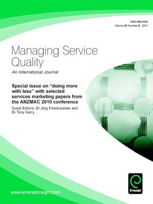 cover image of Managing Service Quality, Volume 21, Issue 6